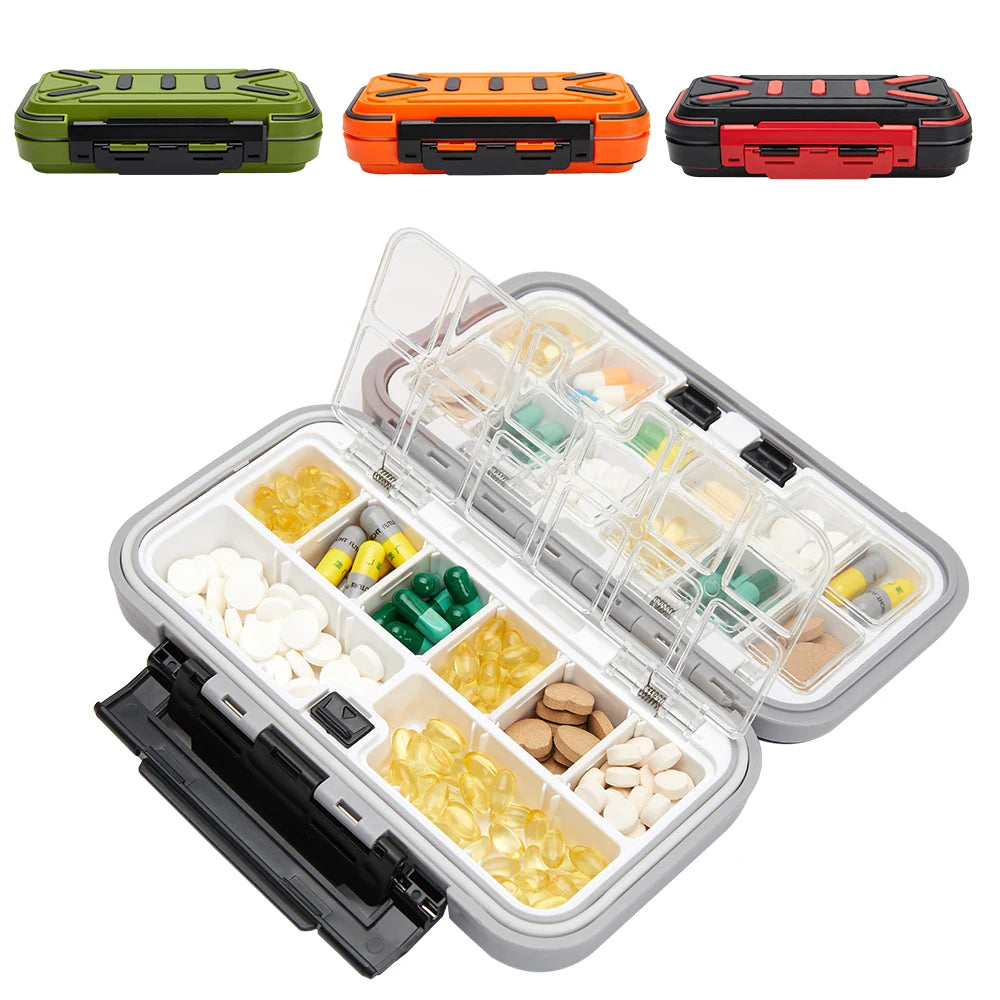 Large Travel Pill Organizer Medicine Storage Box Portable Tablet Vitamin Container Case
