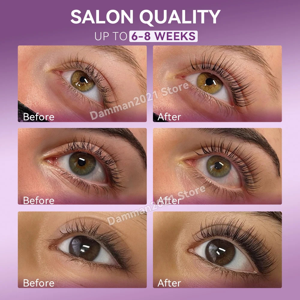 Damman Professional Lash Lift Kit – Eyelash Curling & Lifting Perm Set with Silicone Pads, Glue Balm & Tools for Salon or Advanced Home Use