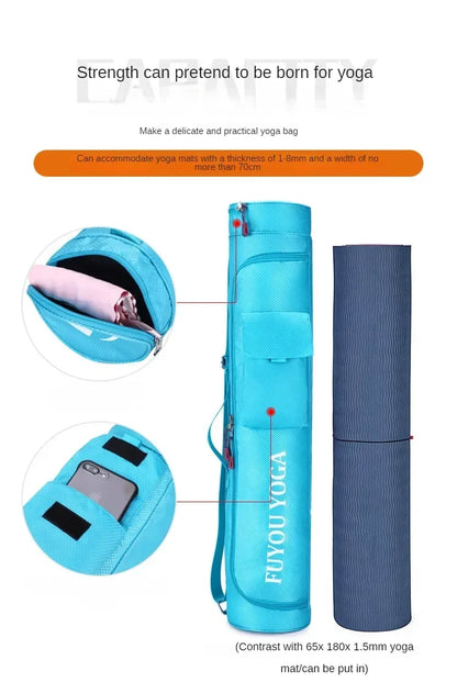 Yoga Mat Carrying Bag with Zipper Pockets – Large Capacity Fitness Gym Knapsack, Waterproof Sports Yoga Mat Holder (Women)