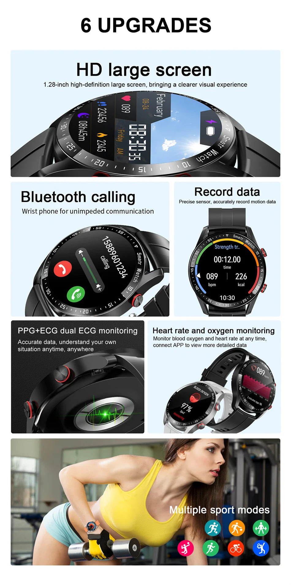 Men’s Bluetooth Smart Watch | Fitness & Activity Tracker | Call & Message Alerts | Waterproof Sports Smartwatch with Box