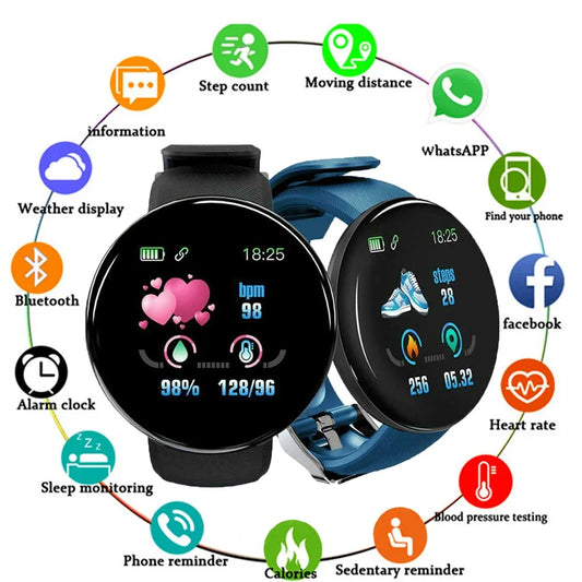 XMSJ Smart Watch Fitness Tracker | Heart Rate & Sleep Monitor | Activity Tracker | Round Touch Screen | Android & iOS