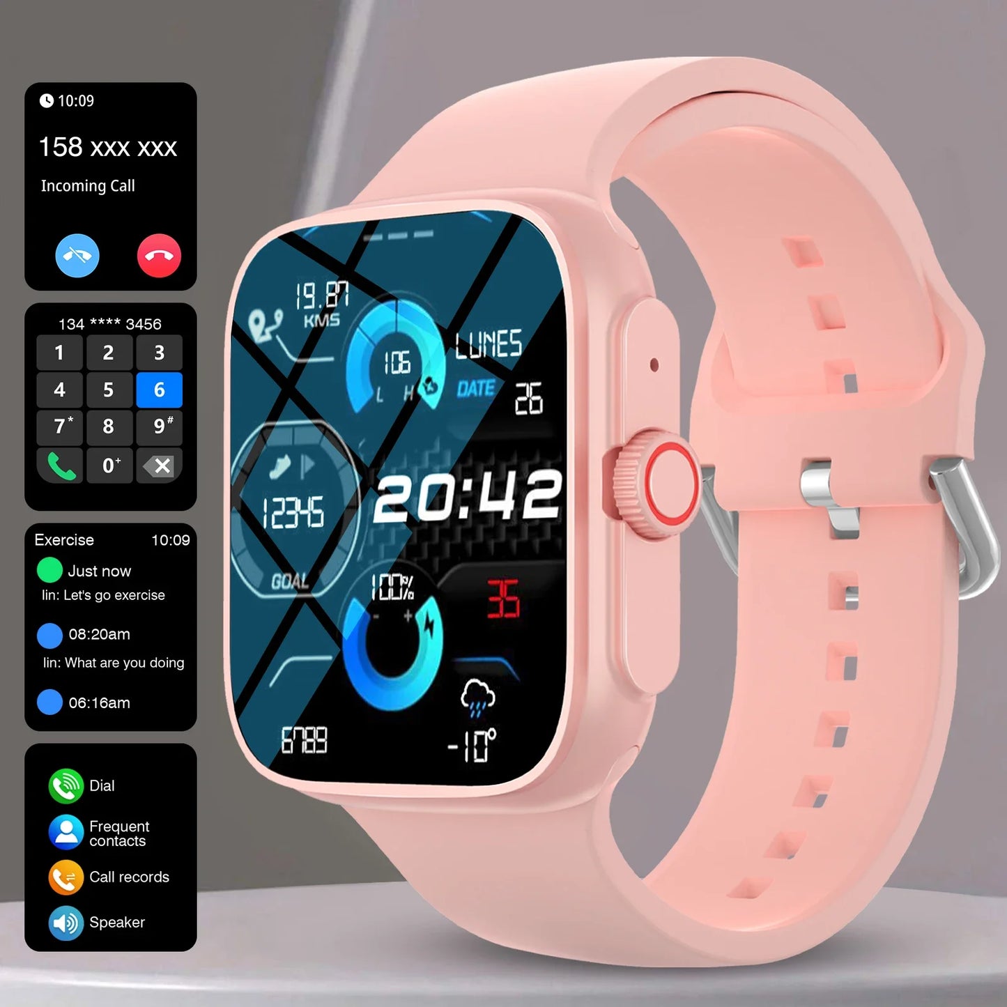 Smart Watch Bluetooth Calling Fitness Tracker Touch Screen for Android iPhone