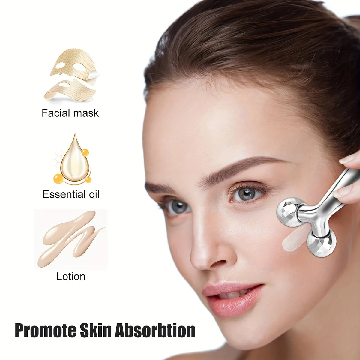 Stainless Steel Gua Sha Facial Tool & 3D Roller – Eye & Face Massage Beauty Tool