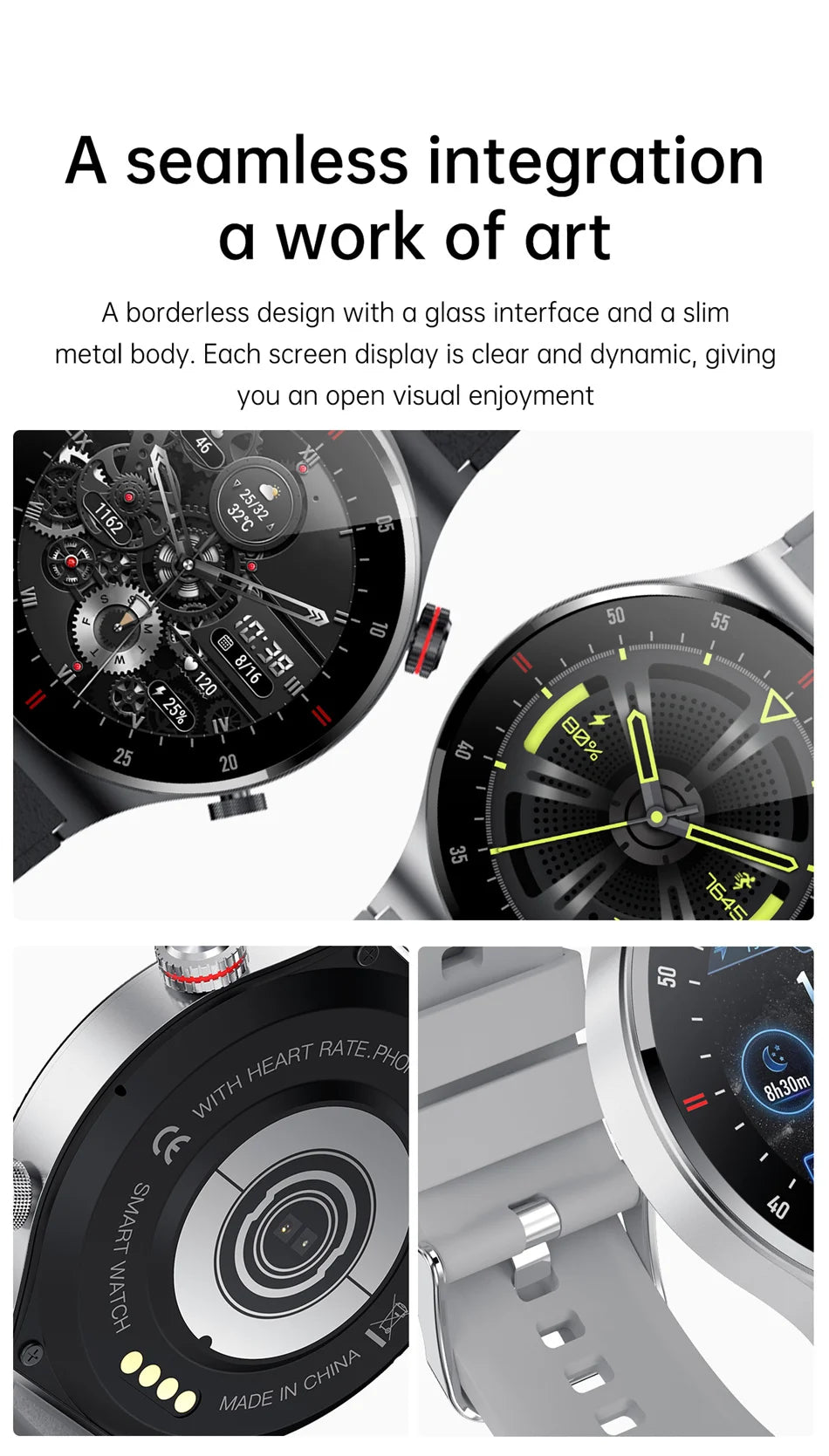 Men’s Bluetooth Call Smart Watch with GPS – AMOLED Full Screen Fitness Tracker for iOS & Android
