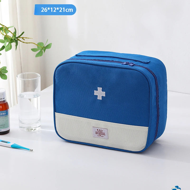 Portable Travel Medicine Storage Bag First Aid Organizer Large Capacity Oxford Case