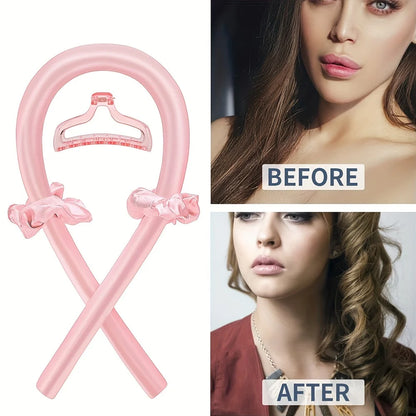 5PCS Heatless Hair Styling Set – 4-in-1 Curling Kit with Hair Stick, Headbands, Clips & Wide-Tooth Comb for DIY Styling
