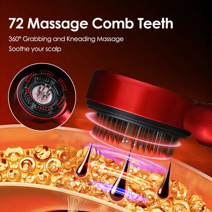 Electric Microcurrent Massage Comb – 660nm Red Light Hair Growth & Scalp Massager for Hair Care, Relaxation & Blood Circulation