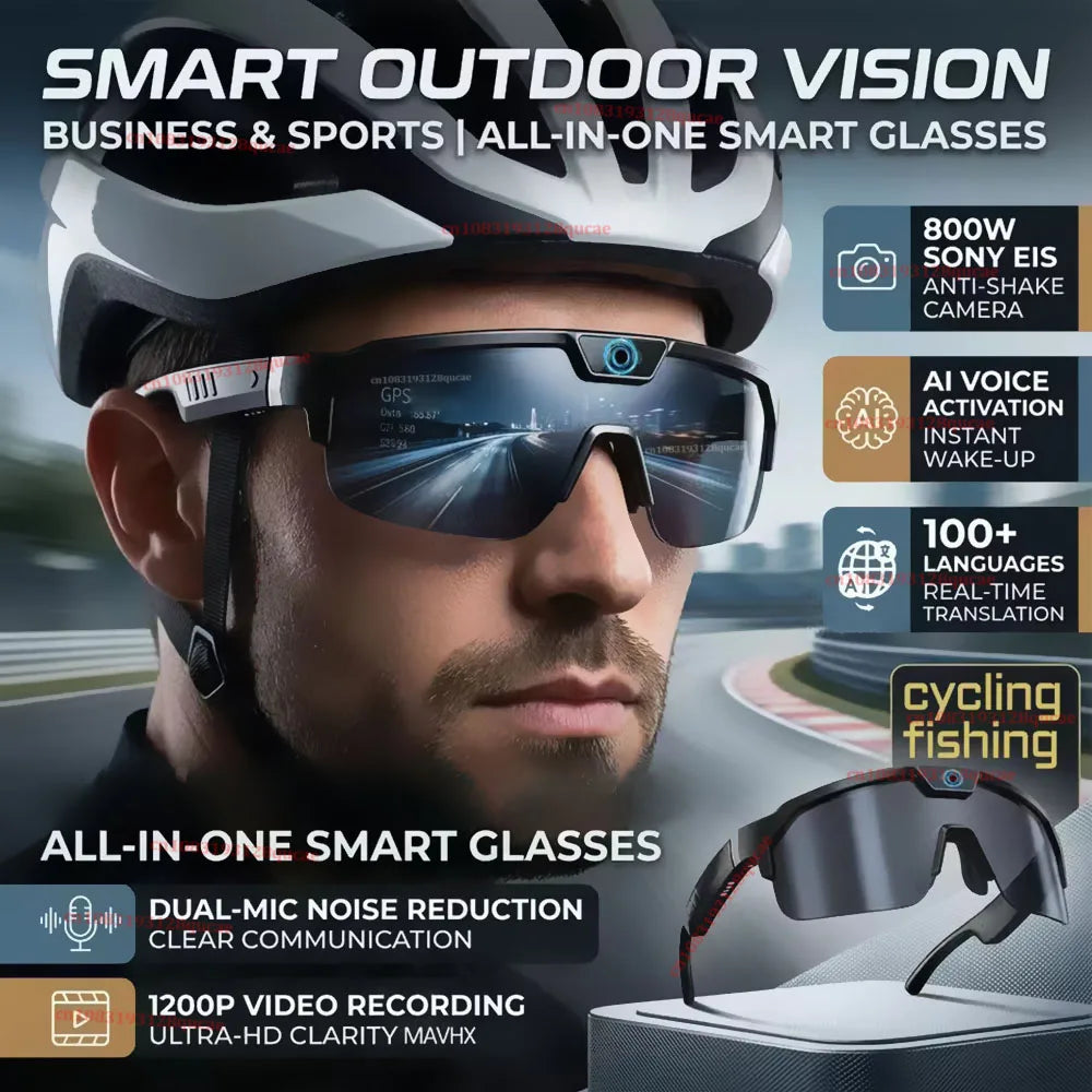 AI Smart Glasses HD Camera Bluetooth Calls Music WiFi Recording Glasses