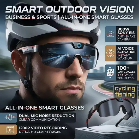 AI Smart Glasses HD Camera Bluetooth Calls Music WiFi Recording Glasses
