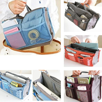 Multi-Color Handbag Organizer Insert – Travel Makeup Bag & Cosmetic Storage Tote for Women