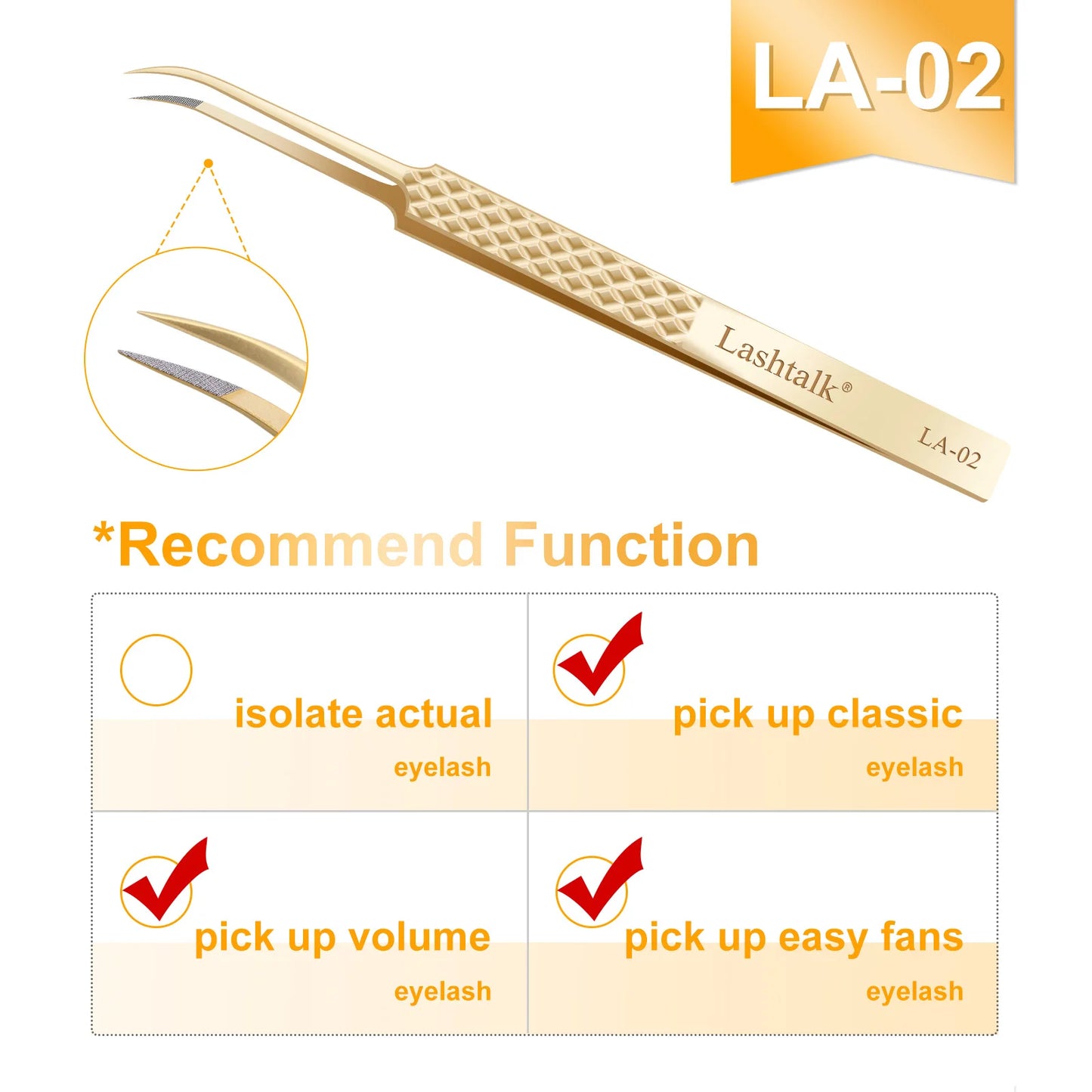Lashtalk Eyelash Extension Tweezers Makeup Tools From Nagaraku Stainless Steel Non-magnetic Volume FakeLashes Supplies Accurate