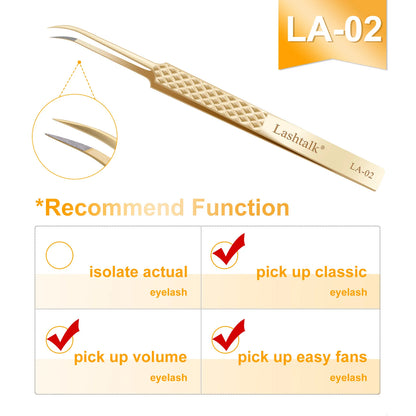 Lashtalk Eyelash Extension Tweezers Makeup Tools From Nagaraku Stainless Steel Non-magnetic Volume FakeLashes Supplies Accurate