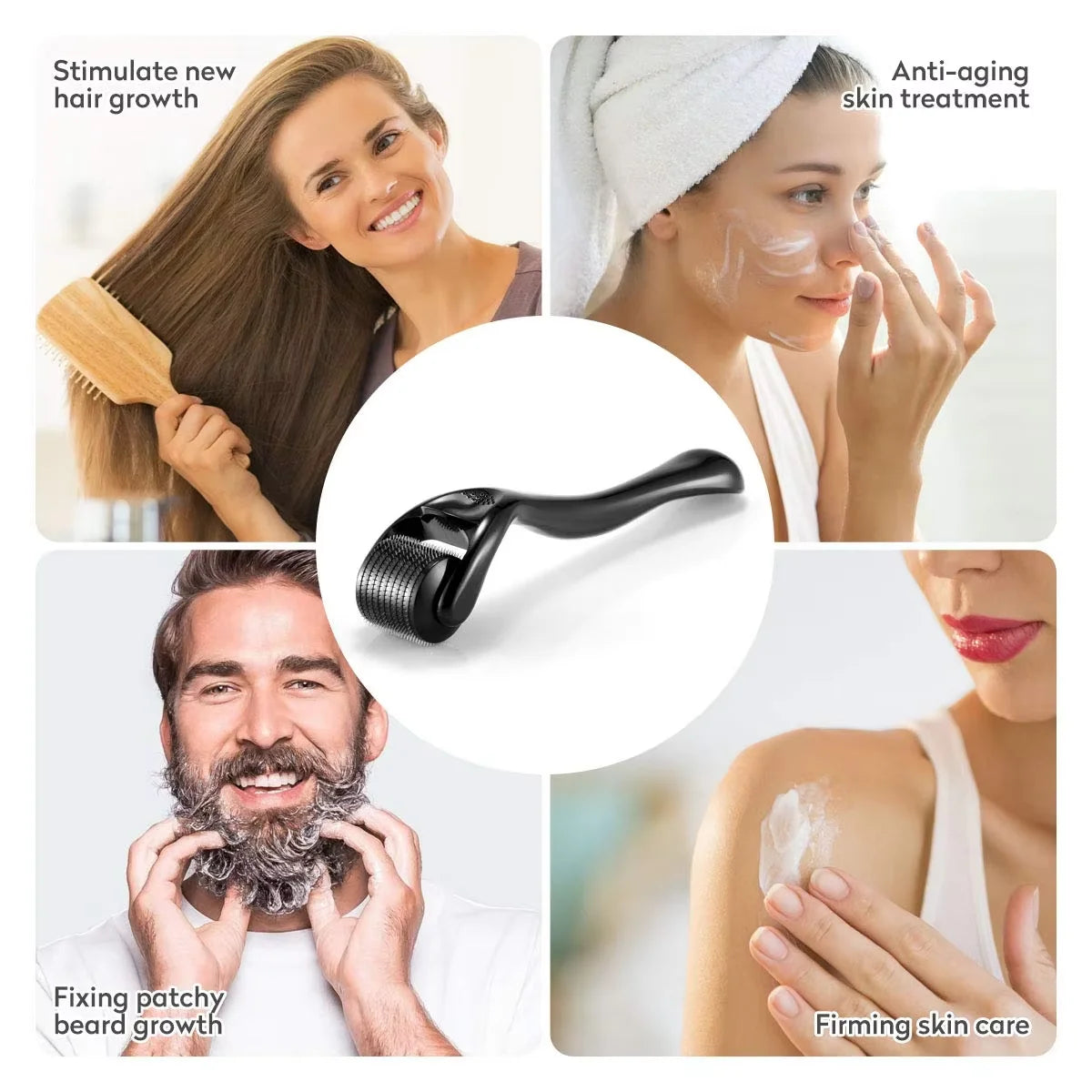 540 Needle Derma Roller 0.2–0.3mm Microneedle Tool for Face, Beard & Body Skin Care