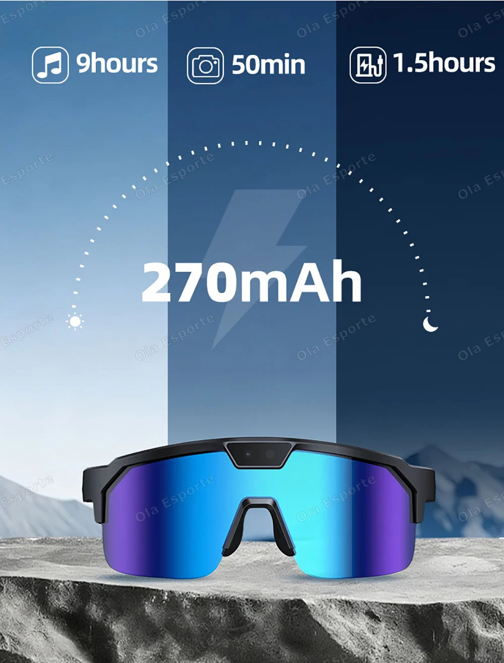 AI Smart Glasses HD Camera Bluetooth Calls Music WiFi Recording Glasses