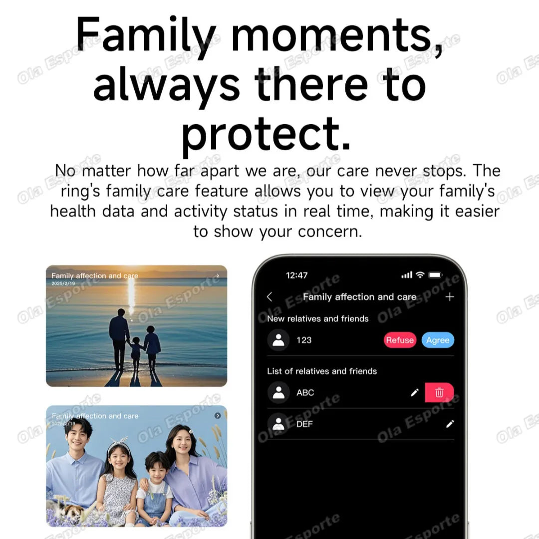 Smart Ring Fitness Tracker Call Alerts Sleep Monitor IP68 Waterproof Ring