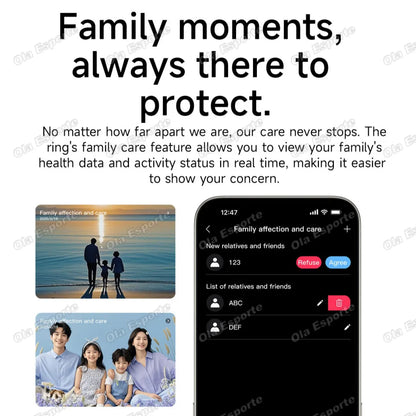 Smart Ring Fitness Tracker Call Alerts Sleep Monitor IP68 Waterproof Ring