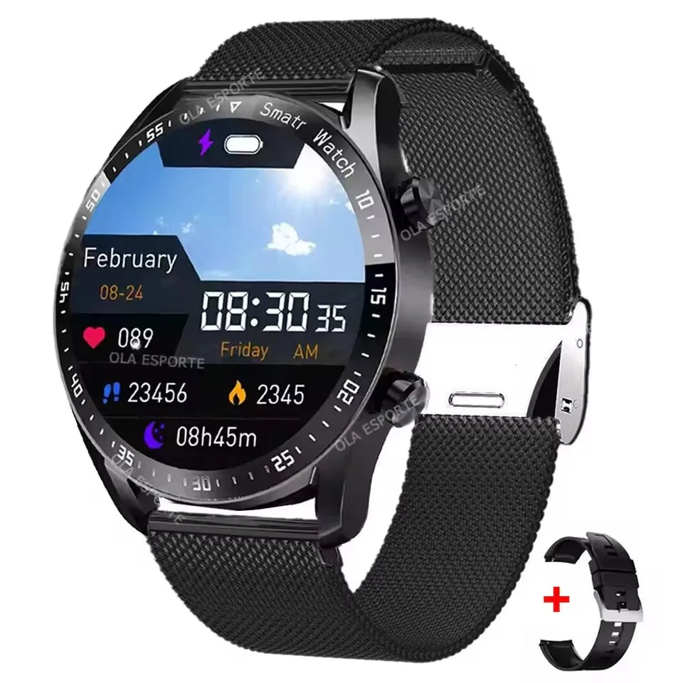 Men’s Bluetooth Call Smart Watch with GPS – AMOLED Full Screen Fitness Tracker for iOS & Android