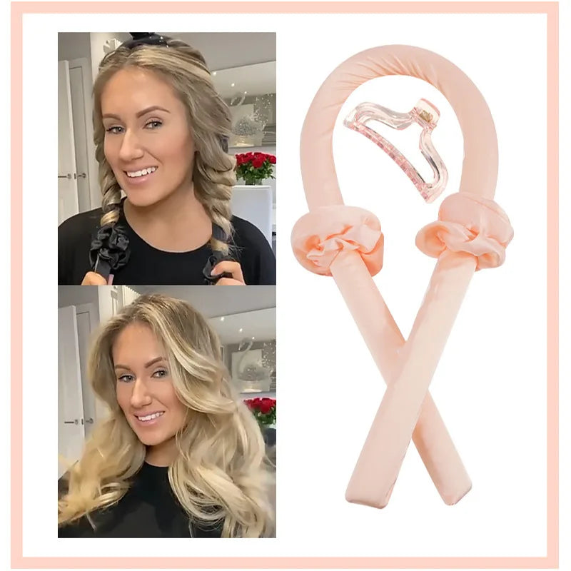 Heatless Curling Rod Headband for Women – No-Heat Hair Curler Soft Headband for Overnight Curls
