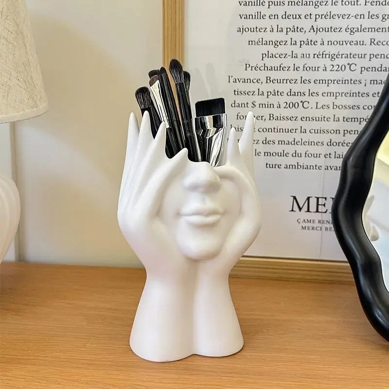 Creative Human Body Pen Holder Makeup Brush Organizer Desktop Storage Stand Decor