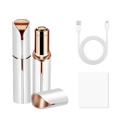 Electric Facial Hair Remover – Lipstick-Style Painless Epilator for Eyebrows, Upper Lip, Bikini & Sensitive Areas