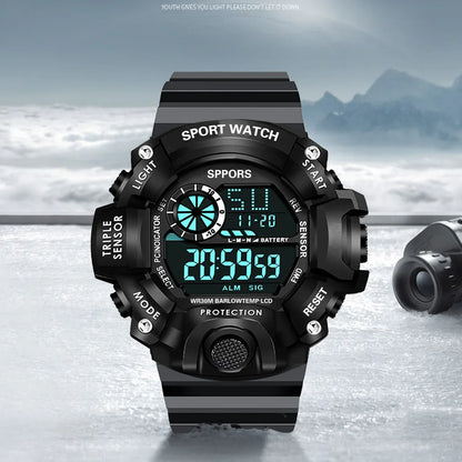 MAYZHISU Men’s Digital Sports Watch | Large Dial | Alarm, Stopwatch & Backlight | 3ATM Water Resistant | Military Style Wristwatch