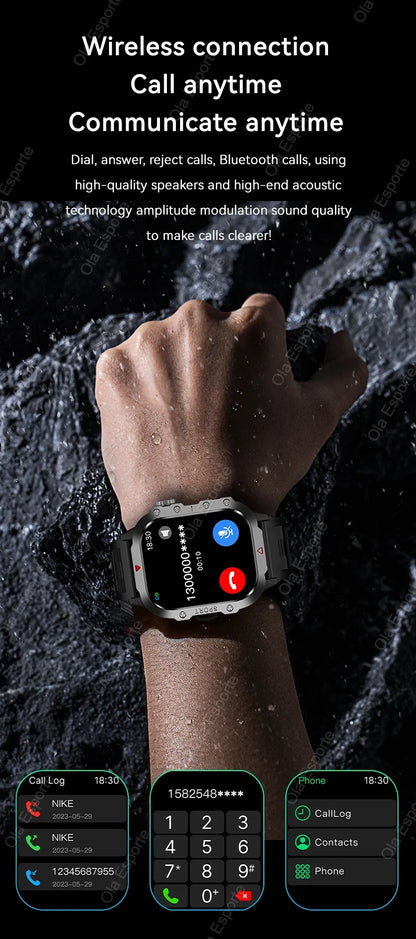 Men’s Smart Watch Bluetooth Call – LED Touch Screen Fitness Tracker with Multi-Sport Modes, Smart Notifications (Android & iOS)