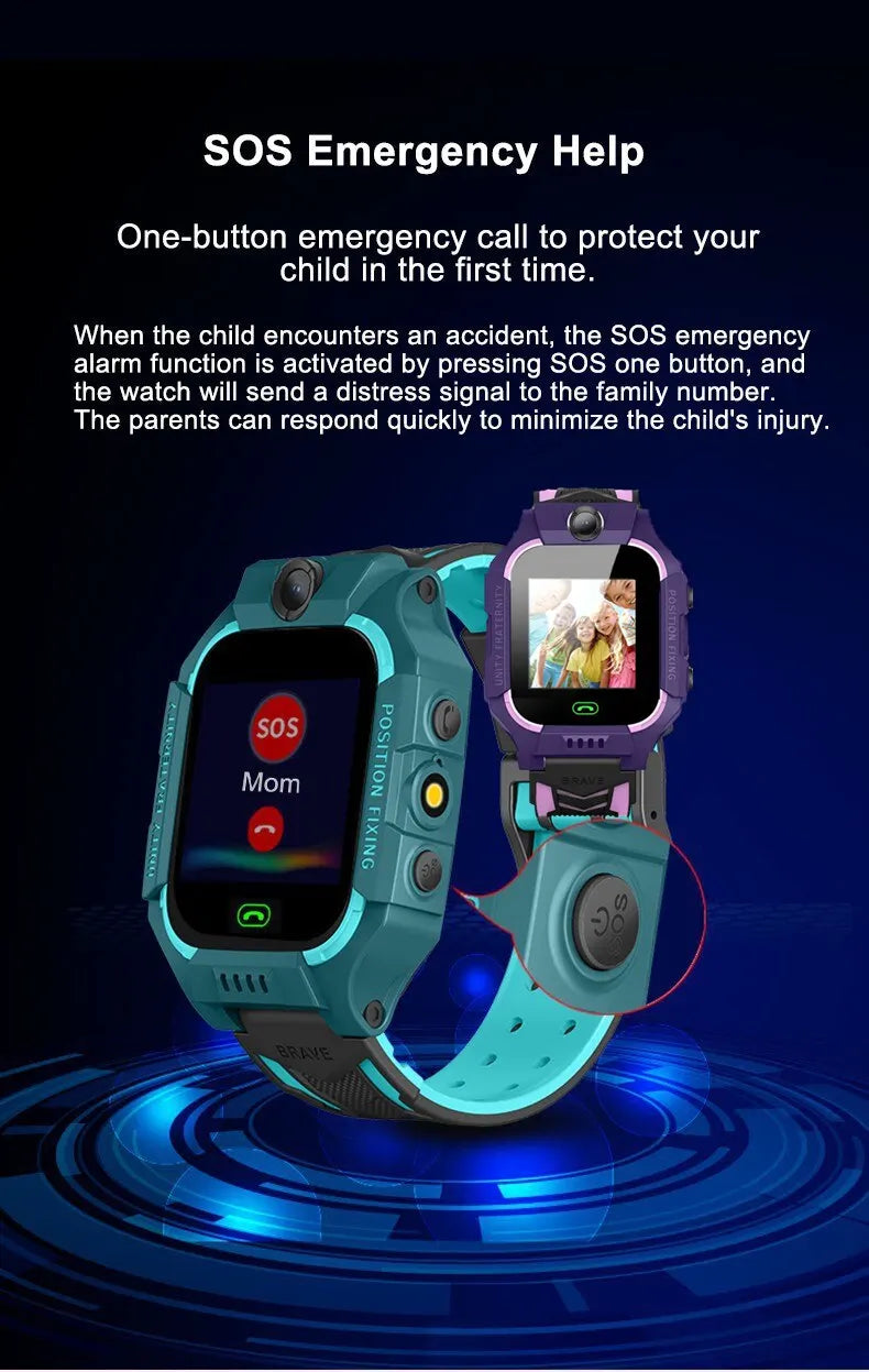 Kids 2G Smart Watch SIM Card SOS Call Camera Voice Chat Touch Screen Q19
