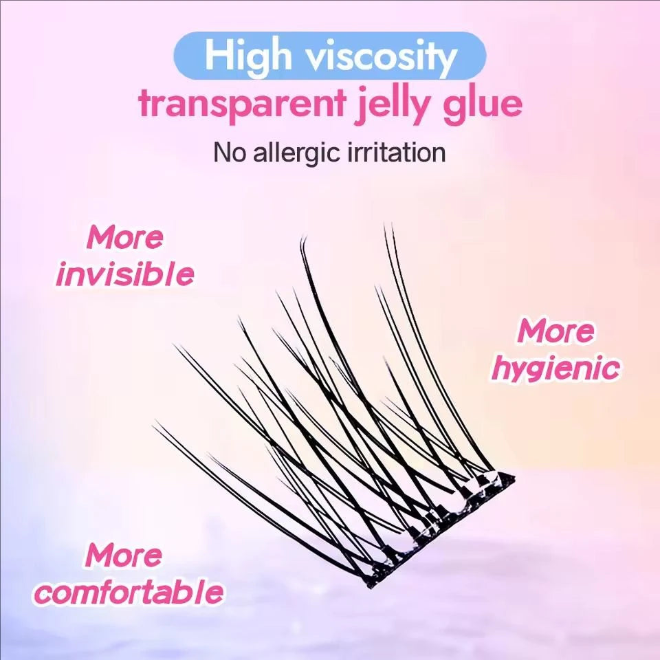 MIAOJIE No-Glue False Eyelashes – Easy 3-Step DIY Natural Look, Lightweight Reusable Lashes for Beginners, Sunflower Design