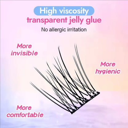 MIAOJIE No-Glue False Eyelashes – Easy 3-Step DIY Natural Look, Lightweight Reusable Lashes for Beginners, Sunflower Design
