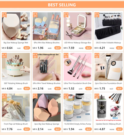 360° Rotating Makeup Brush Holder – Waterproof Dustproof Storage Box, Desktop Cosmetic Organizer with Clear Cover