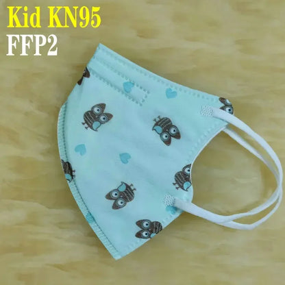 Kids KN95/FFP2 Face Masks – 5-Layer Protective Cartoon Design, Comfortable CE-Certified Disposable Masks for Boys & Girls (Ages 3–15)