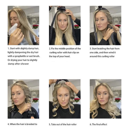 Heatless Curling Rod Headband – Soft Foam Hair Curlers for Sleeping, No-Heat Silk Curl Ribbon for Natural Waves & Curls