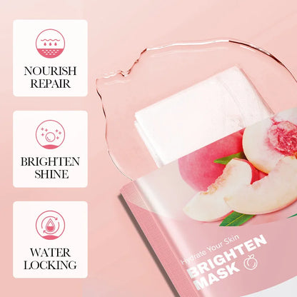 10 Pcs Fruit Facial Masks – Moisturizing, Brightening & Firming Korean Skincare Sheet Masks for Hydrating Face Care