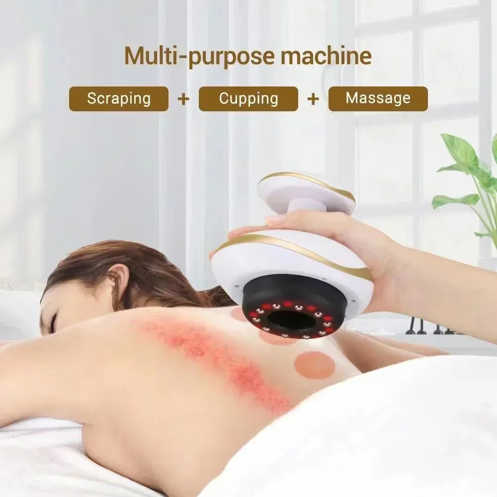 Electric Cupping Massager with Heating – 6/9 Gear Negative Pressure Vacuum Suction Gua Sha Body Slimming & Fat Burner Device