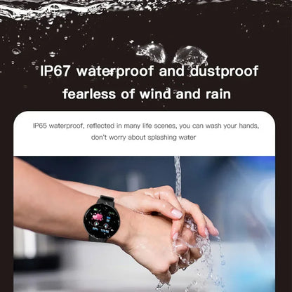 XMSJ Smart Watch Fitness Tracker | Heart Rate & Sleep Monitor | Activity Tracker | Round Touch Screen | Android & iOS