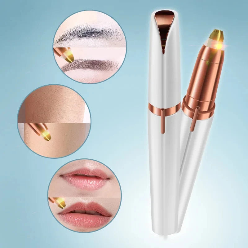 2-in-1 Electric Eyebrow Trimmer & Nose Hair Remover – Portable Facial Grooming Tool