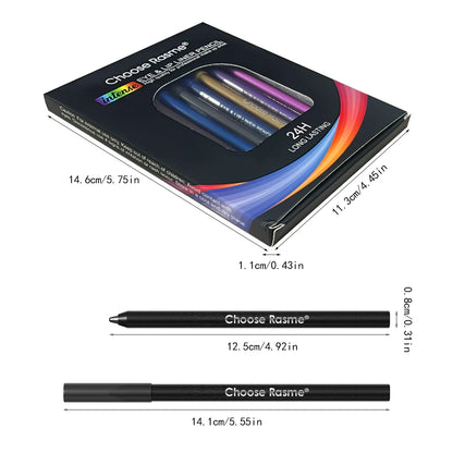 12-Color Glitter & Shimmer Eyeliner Pencil Set – Creamy Long-Wear Eye Makeup Sticks