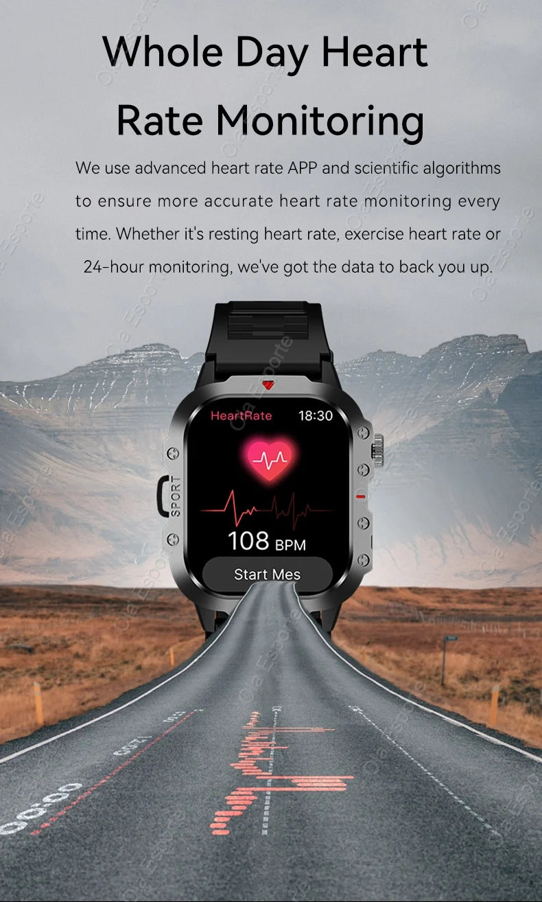 Men’s Smart Watch Bluetooth Call – LED Touch Screen Fitness Tracker with Multi-Sport Modes, Smart Notifications (Android & iOS)