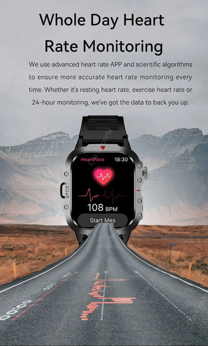 Men’s Smart Watch Bluetooth Call – LED Touch Screen Fitness Tracker with Multi-Sport Modes, Smart Notifications (Android & iOS)