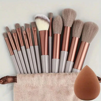 Professional Premium Quality Soft Fluffy Makeup Brush Set – Foundation, Powder, Eyeshadow, Kabuki, Blending Brushes with Sponge & Storage Bag