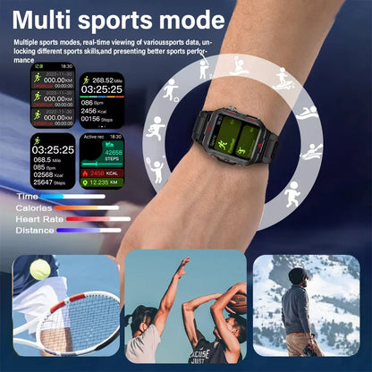 LAXASFIT Men’s Smart Watch with LED Flashlight | Bluetooth Call Sports Watch | Fitness & Activity Tracker