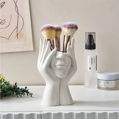 Creative Human Body Pen Holder Makeup Brush Organizer Desktop Storage Stand Decor