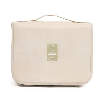 Waterproof Travel Makeup Bag – High-Quality Cosmetic & Toiletry Organizer with Hook for Women