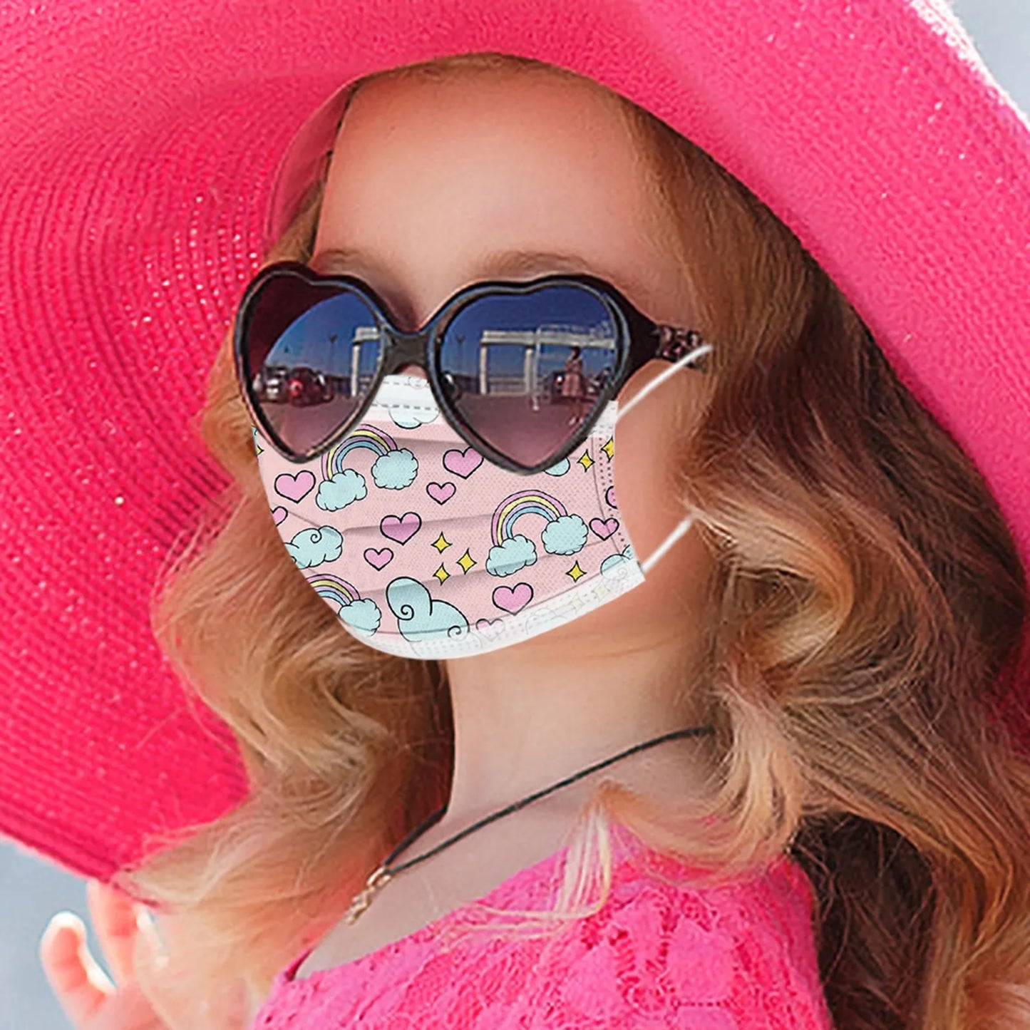 50PCS Kids Disposable Face Masks – 3-Ply Breathable Protective Masks with Soft Ear Loops | Comfortable & Safe for Sensitive Skin