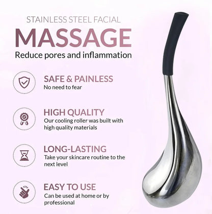 Stainless Steel Ice Globe Facial Massager – Cooling Cryo Stick for Face & Eyes
