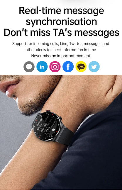 Men’s Bluetooth Call Smart Watch with GPS – AMOLED Full Screen Fitness Tracker for iOS & Android