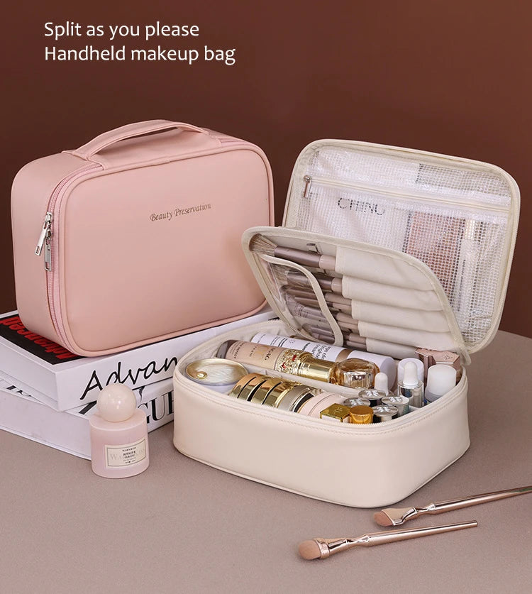 New Women’s Luxury Makeup Bag – Large-Capacity Portable Cosmetic & Toiletry Travel Organizer