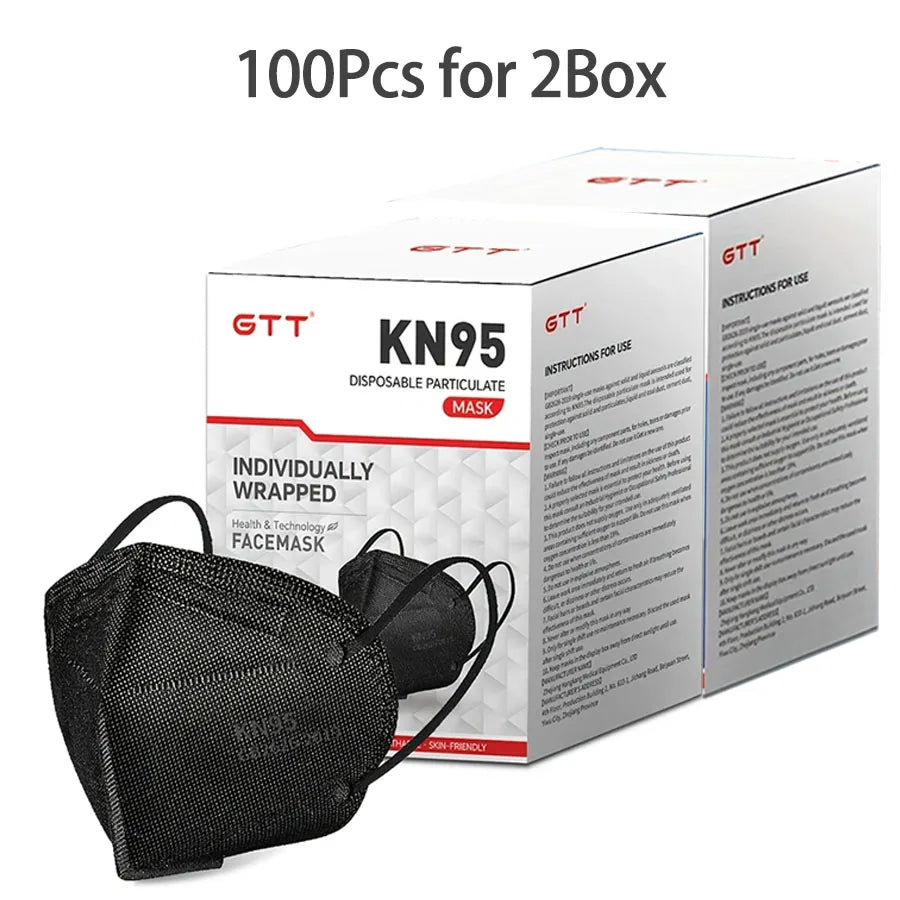 KN95 Face Masks 5-Layer Protective Masks Individually Wrapped Breathable Foldable