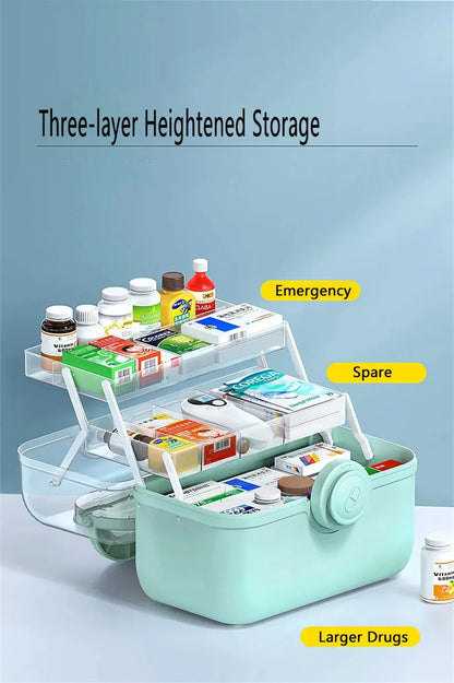 Large Capacity Portable Medicine Storage Box – Multi-Layer First Aid Organizer Case