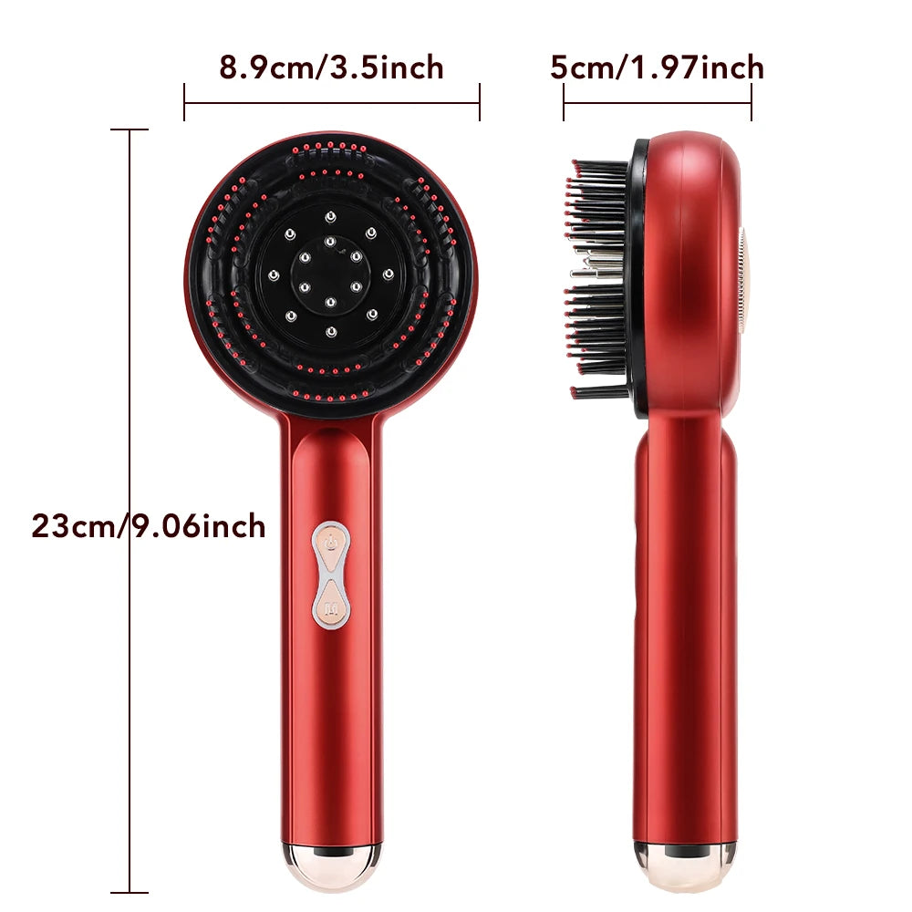Electric Microcurrent Massage Comb – 660nm Red Light Hair Growth & Scalp Massager for Hair Care, Relaxation & Blood Circulation
